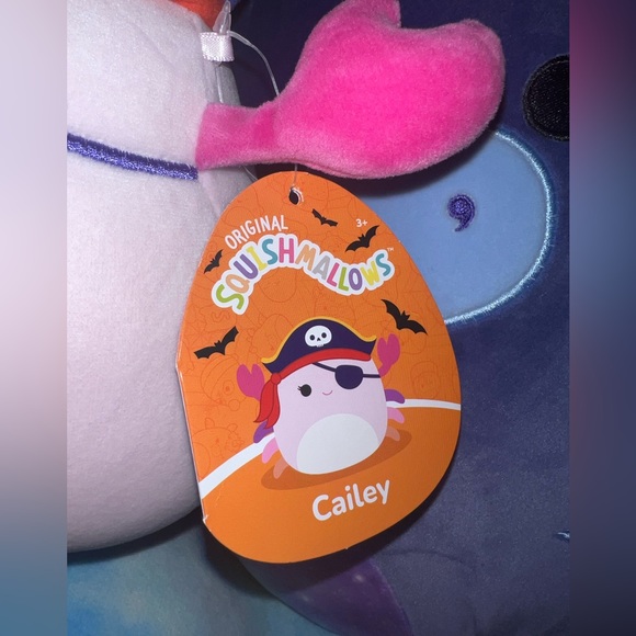Squishmallow Cailey the Pirate Crab eye patch 8” pink purple plushie cancer love - Picture 6 of 6